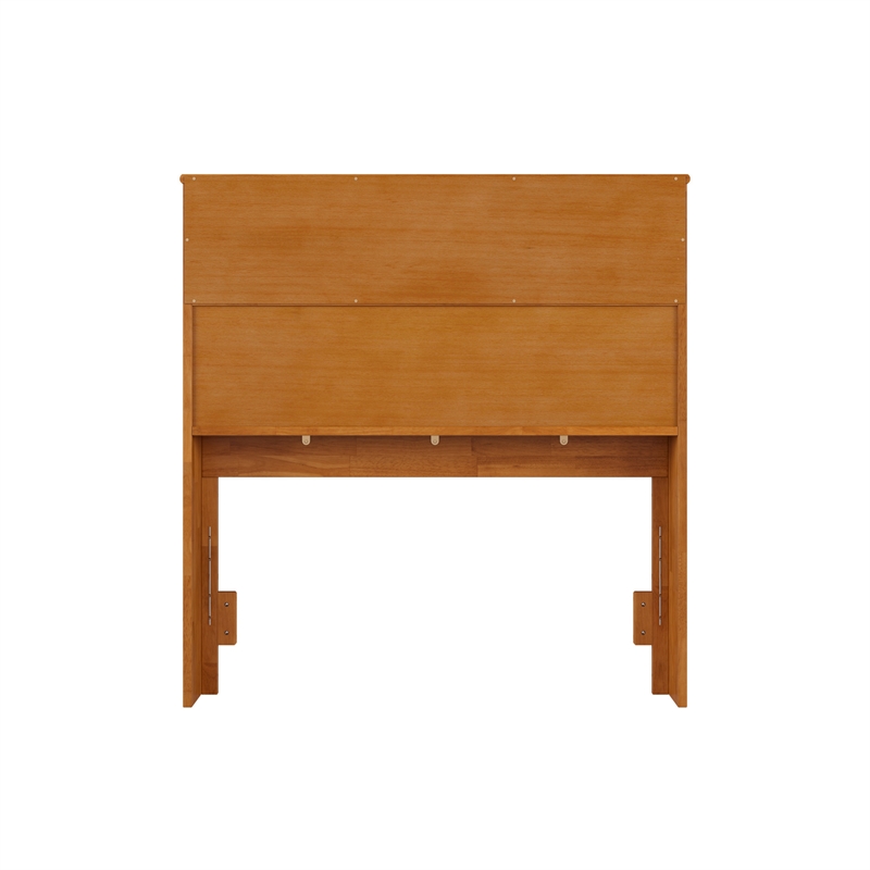 Pemberly Row Twin Wood 2-Shelf Storage Bookcase Headboard in Light Toffee