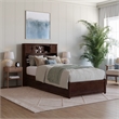 Pemberly Row Twin XL Wood Platform Bed with Twin XL Trundle in Walnut