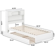 Pemberly Row Twin XL Wood Platform Bed with Twin XL Trundle in White