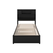 Pemberly Row Twin XL Wood Platform Bed with Twin XL Trundle in Black
