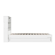 Pemberly Row Twin Wood Platform Bed with Twin Trundle in White