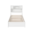 Pemberly Row Twin Wood Platform Bed with Twin Trundle in White