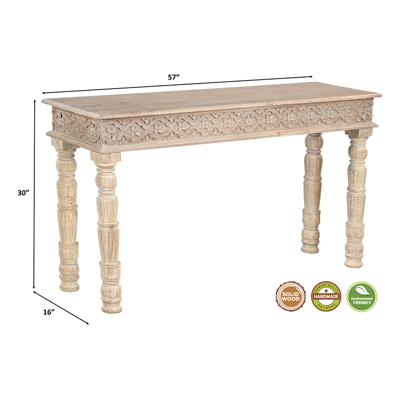 Pemberly Row Solid Wood 3-Piece Living Room Table Set in Weathered Finish