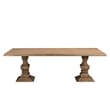 Pemberly Row 9-Piece Brown Solid Wood Dining Set with Pedestal Table