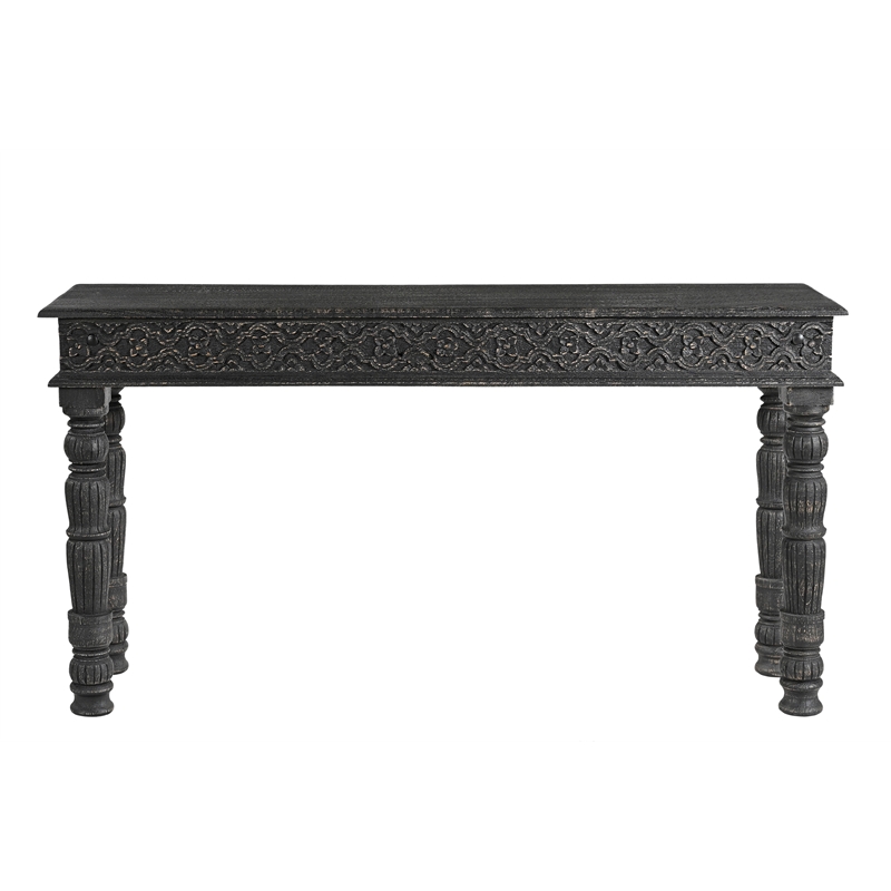 Pemberly Row Solid Wood 3-Piece Living Room Table Set in Weathered Finish