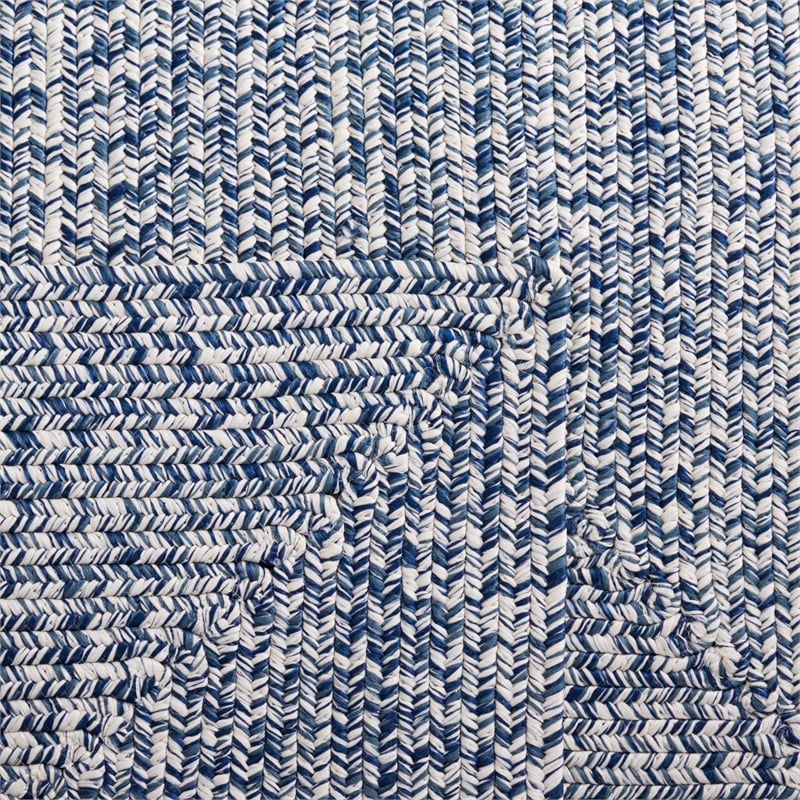 Pemberly Row Hand Woven Square Rug Polypropylene Navy/Ivory 9' x 9'