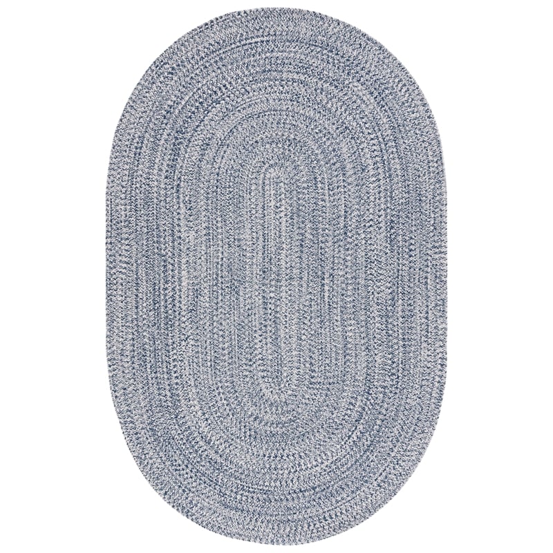 Pemberly Row 4' x 6' Oval Hand Woven Polypropylene Rug in Navy/Ivory