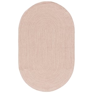 Pemberly Row 4' x 6' Oval Hand Woven Polypropylene Rug in Beige and Ivory