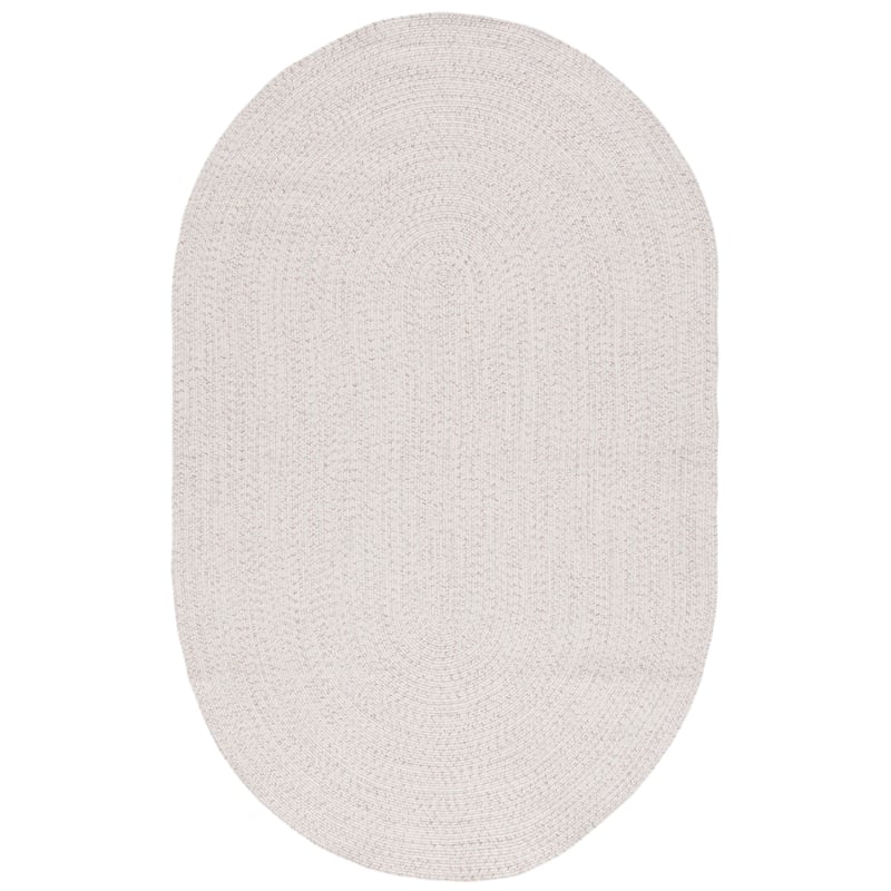 Pemberly Row Oval Hand Woven Rug Polypropylene Ivory/Light Gray 6'x9'