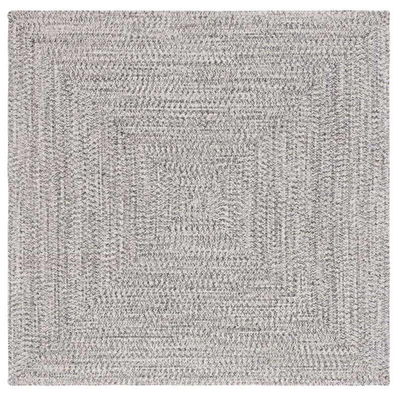 Pemberly Row 6' x 6' Square Hand Woven Rug in Gray/Ivory Polypropylene