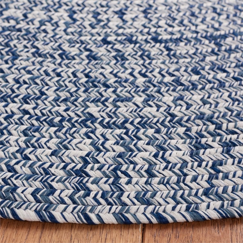 Pemberly Row 8' x 10' Oval Hand Woven Rug in Navy and Ivory Polypropylene