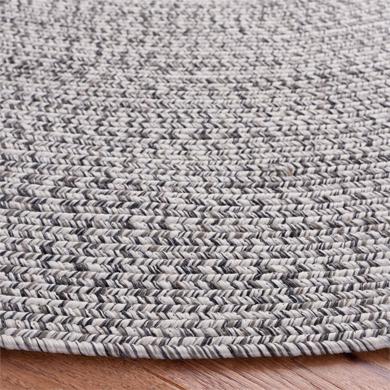Pemberly Row 3' x 3' Round Hand Woven Polypropylene Rug in Gray/Ivory