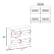 Pemberly Row Tilt-Out Shoe Storage Cabinet with Compartments in White