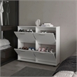 Pemberly Row Tilt-Out Shoe Storage Cabinet with Compartments in White
