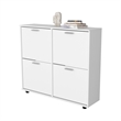 Pemberly Row Tilt-Out Shoe Storage Cabinet with Compartments in White