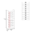 Pemberly Row Tall Open Shoe Rack with Multi-Tier Shelves in Wengue