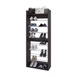 Pemberly Row Tall Open Shoe Rack with Multi-Tier Shelves in Wengue