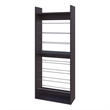 Pemberly Row Tall Open Shoe Rack with Multi-Tier Shelves in Wengue