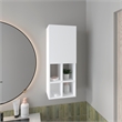 Pemberly Row Wall-Mounted Bathroom Cabinet with Open & Closed Storage in White