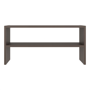 Pemberly Row Norris Shoe Rack with 2 Shelves in Brown