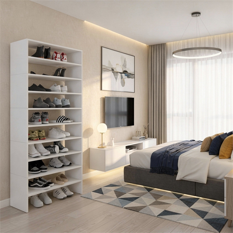 Pemberly Row Multi-Tier Shoe Rack Engineered Wood 67.8