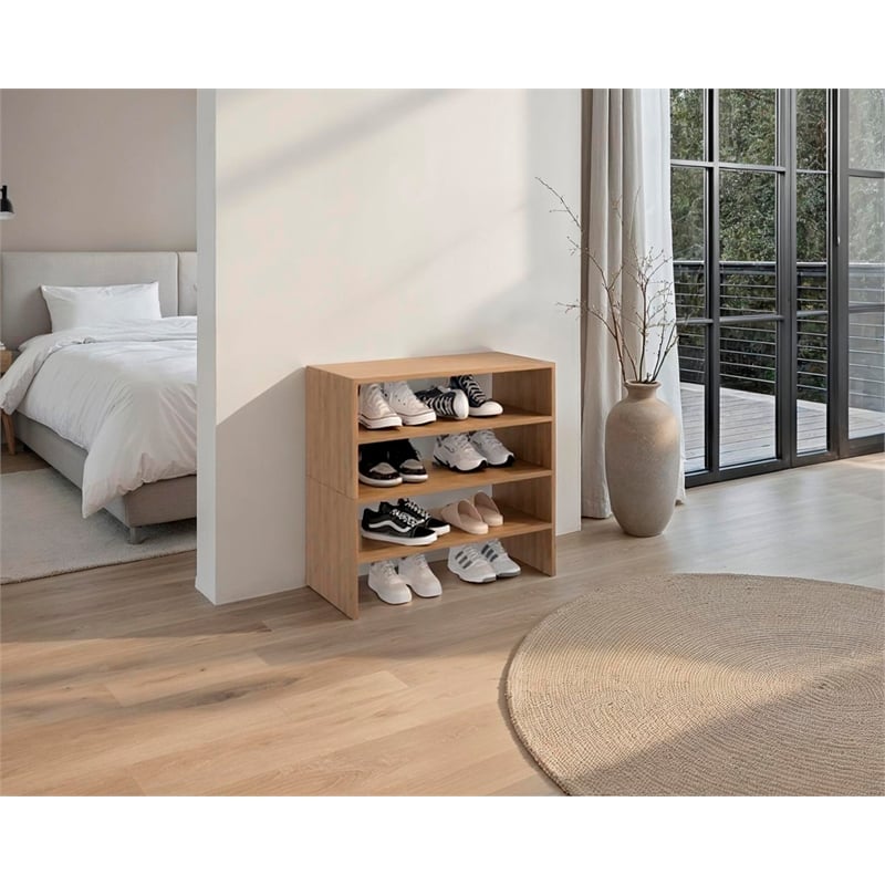 Pemberly Row Multi-Tier Shoe Rack Engineered Wood Compact 27.2
