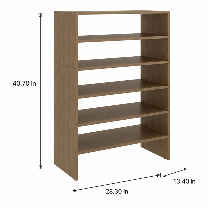 Pemberly Row Houston Multi-Tier Shoe Rack Engineered Wood 40.7