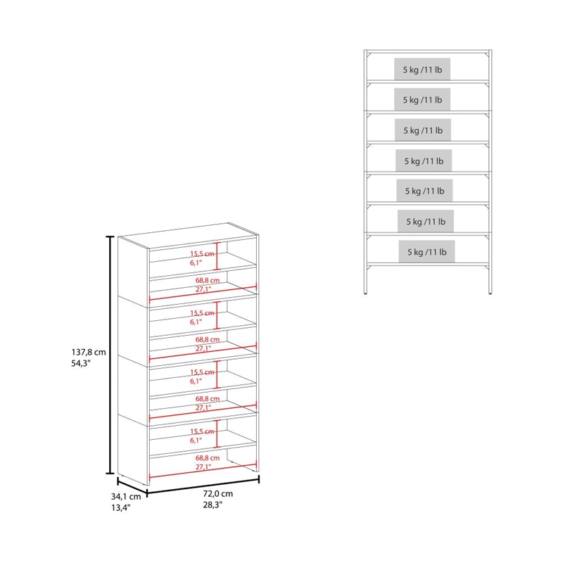 Pemberly Row Sahara Modern Shoe Rack in Engineered Wood