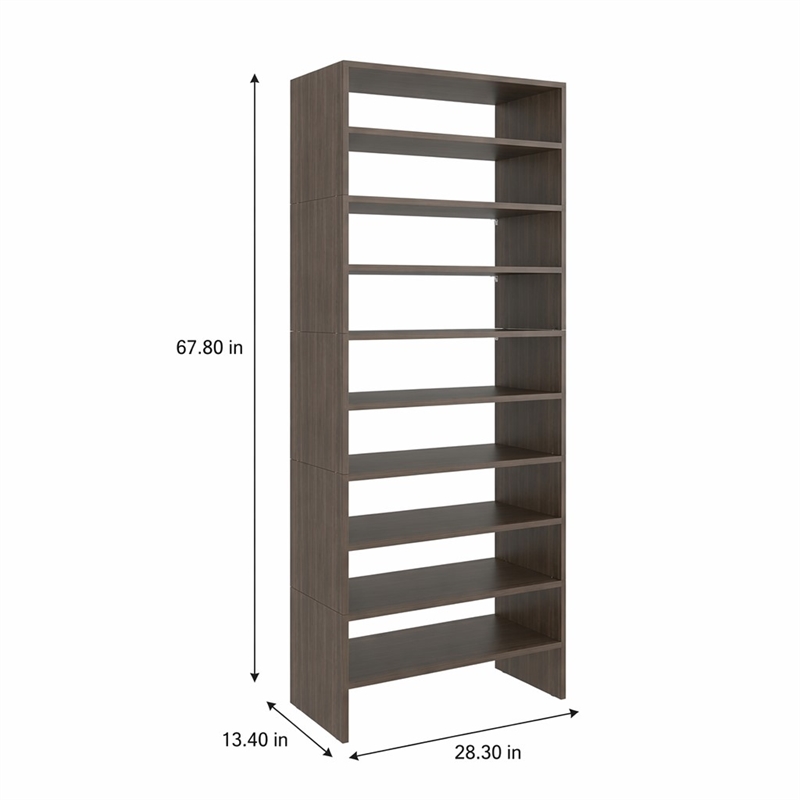 Pemberly Row Omeo Shoe Rack Open Shelves in Engineered Wood 67.8