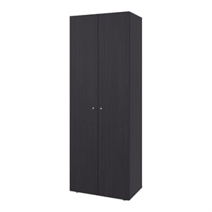 Pemberly Row Madrid Minimalist Wardrobe in Brown with Ample Storage