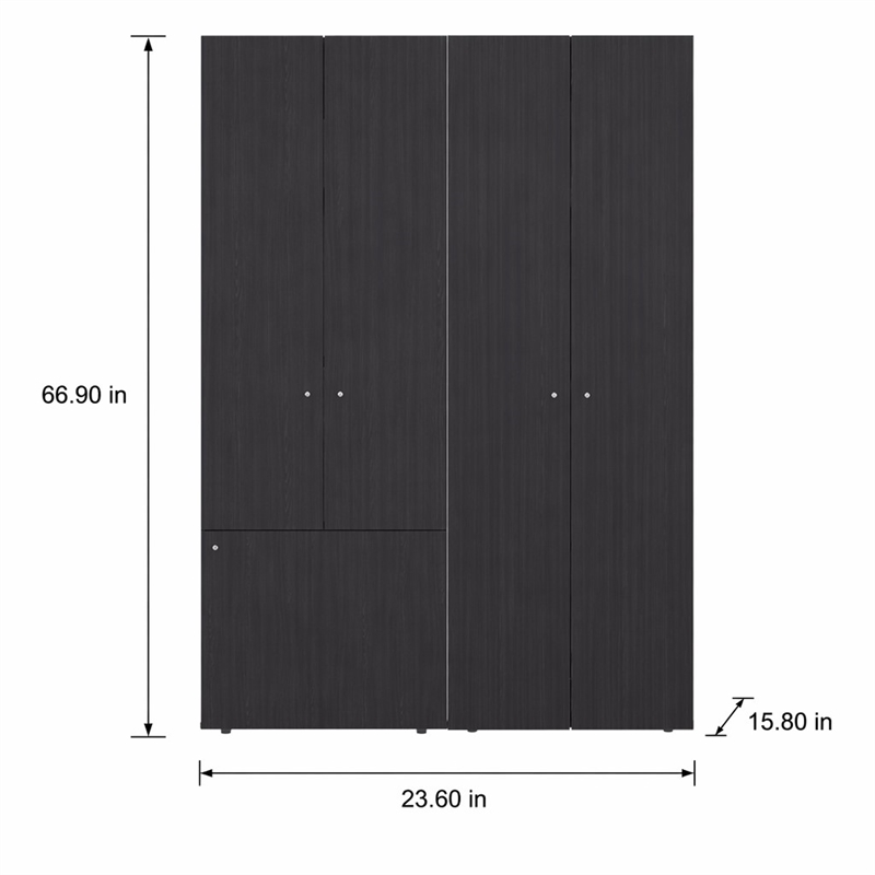 Pemberly Row Modern Wardrobe with Minimalist Design for Bedrooms Wenge