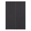 Pemberly Row Modern Wardrobe with Minimalist Design for Bedrooms Wenge