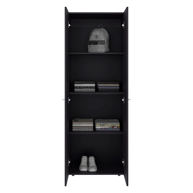 Pemberly Row Modern Wardrobe with Minimalist Design for Bedrooms Wenge