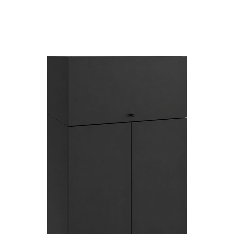 Pemberly Row Modern Wardrobe with Minimalist Design for Bedrooms Wenge
