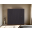 Pemberly Row Modern Wardrobe with Asymmetrical Doors Dark Brown 69.9