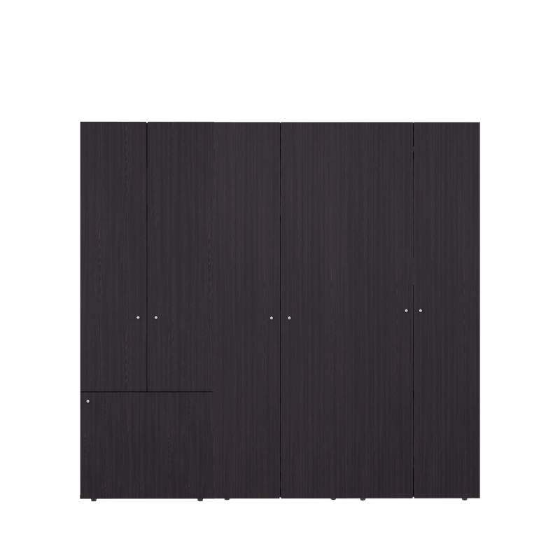 Pemberly Row Modern Wardrobe with Asymmetrical Doors Dark Brown 69.9