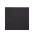 Pemberly Row Modern Wardrobe with Asymmetrical Doors Dark Brown 69.9