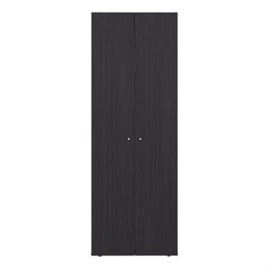 Pemberly Row Modern Wardrobe with Asymmetrical Doors Dark Brown 69.9&quotH