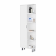 Pemberly Row Randall Linen Cabinet with Shelves in White Finish
