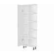 Pemberly Row Randall Linen Cabinet with Shelves in White Finish
