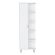 Pemberly Row Randall Linen Cabinet with Shelves in White Finish