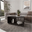 Pemberly Row Gu Oidak Coffee Table with Casters in Wengue Finish