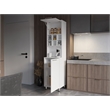 Pemberly Row Rock Vertical Kitchen Pantry with Pneumatic Door in White