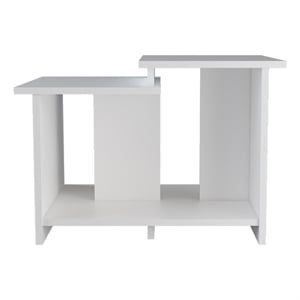 Pemberly Row Naco Coffee Table with Open Storage in Engineered Wood White