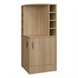 Pemberly Row Toyei Corner Bar Cabinet with Bottle Rack in Beige