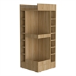 Pemberly Row Corner Bar Cabinet with Wine Rack in Beige Finish