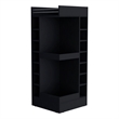 Pemberly Row Corner Bar Cabinet with Wine Rack in Black Finish
