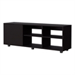 Pemberly Row TV Stand with Door Engineered Wood Black 51.2