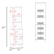 Pemberly Row Kayenta Kitchen Pantry with 2 Doors Open Storage in White