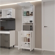 Pemberly Row Kayenta Kitchen Pantry with 2 Doors Open Storage in White